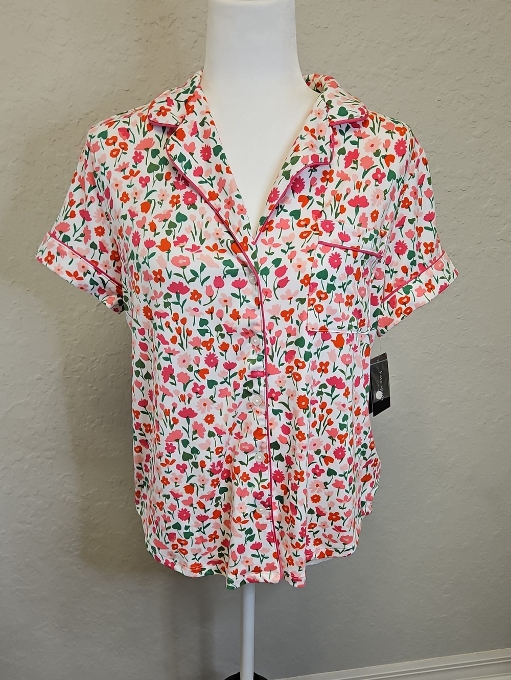 Kate Spade NY Floral Button Front Sleep/Lounge Top - Size Small, NWT